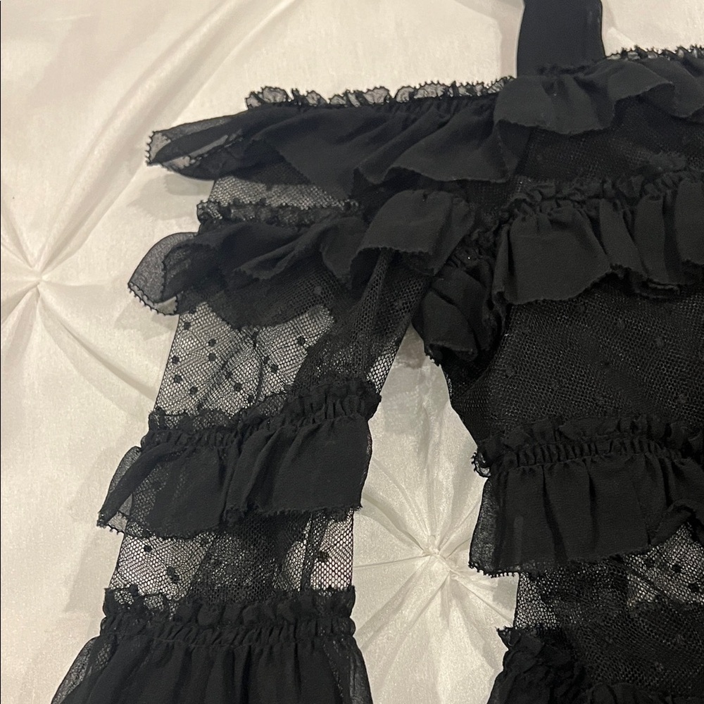 ALEXIS Elegant Black Ruffled Women's Top Size XS - Picture 6 of 13